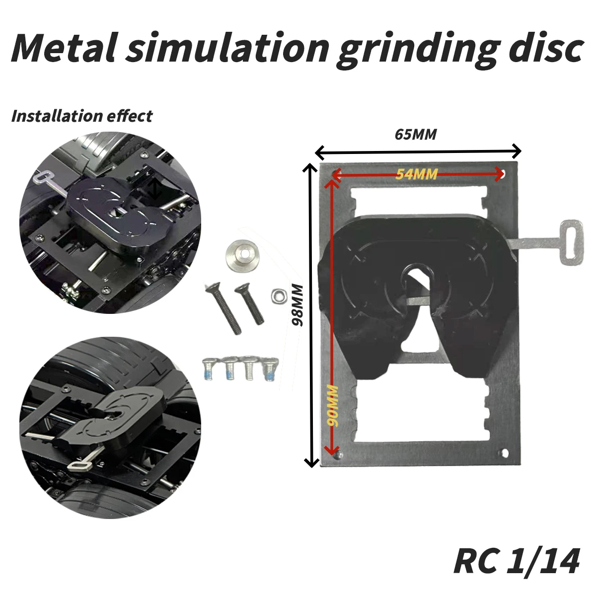 

Metal Simulation Grinding Plate for 1/14 Tamiya RC Dump Truck Drag Head SCANIA 770S DIY Upgrade Modified Vehicle Parts Model