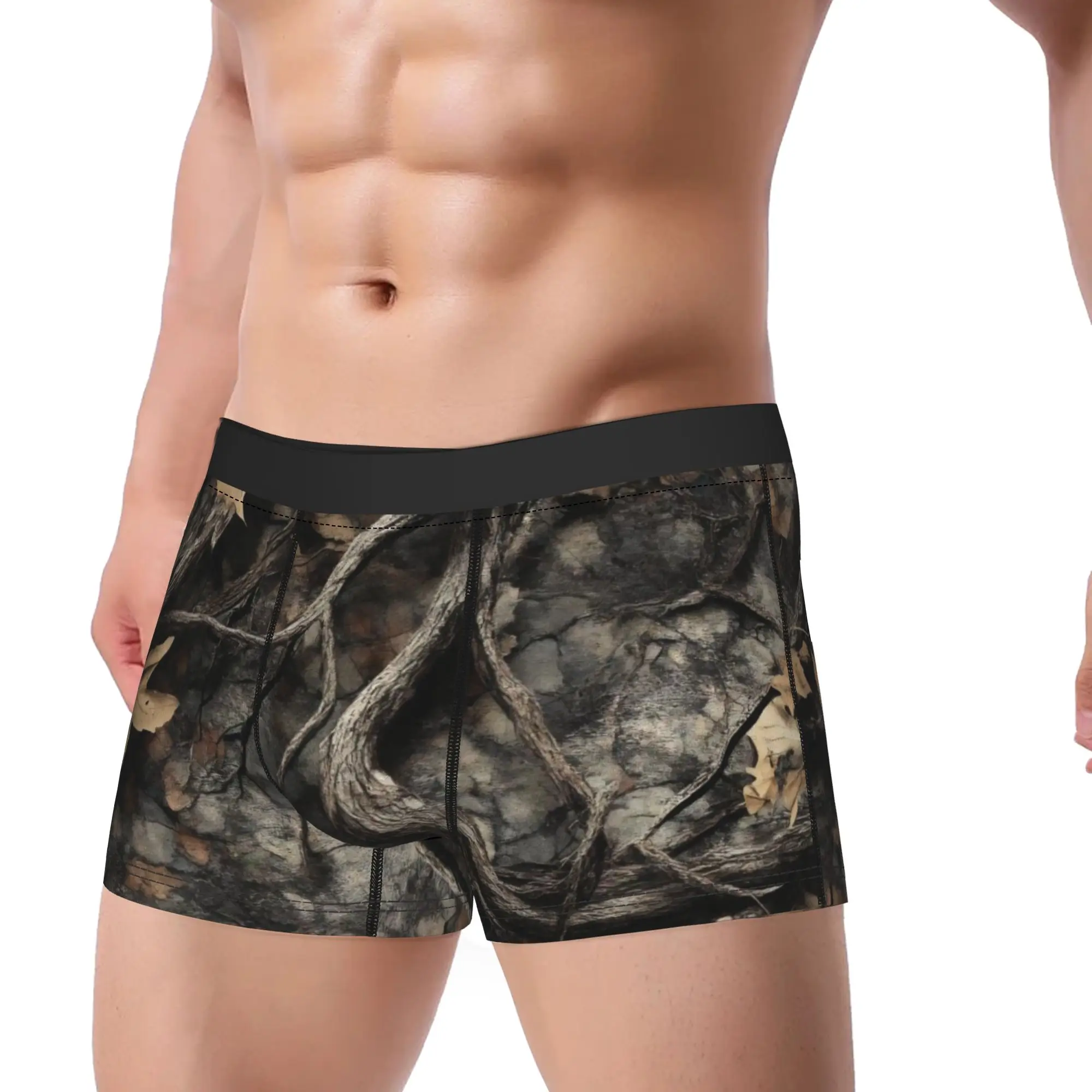 Green And Brown Camo  Underwear  Custom Boxer Shorts High Quality Males Underpants Soft Trend Boxer Brief Birthday Present