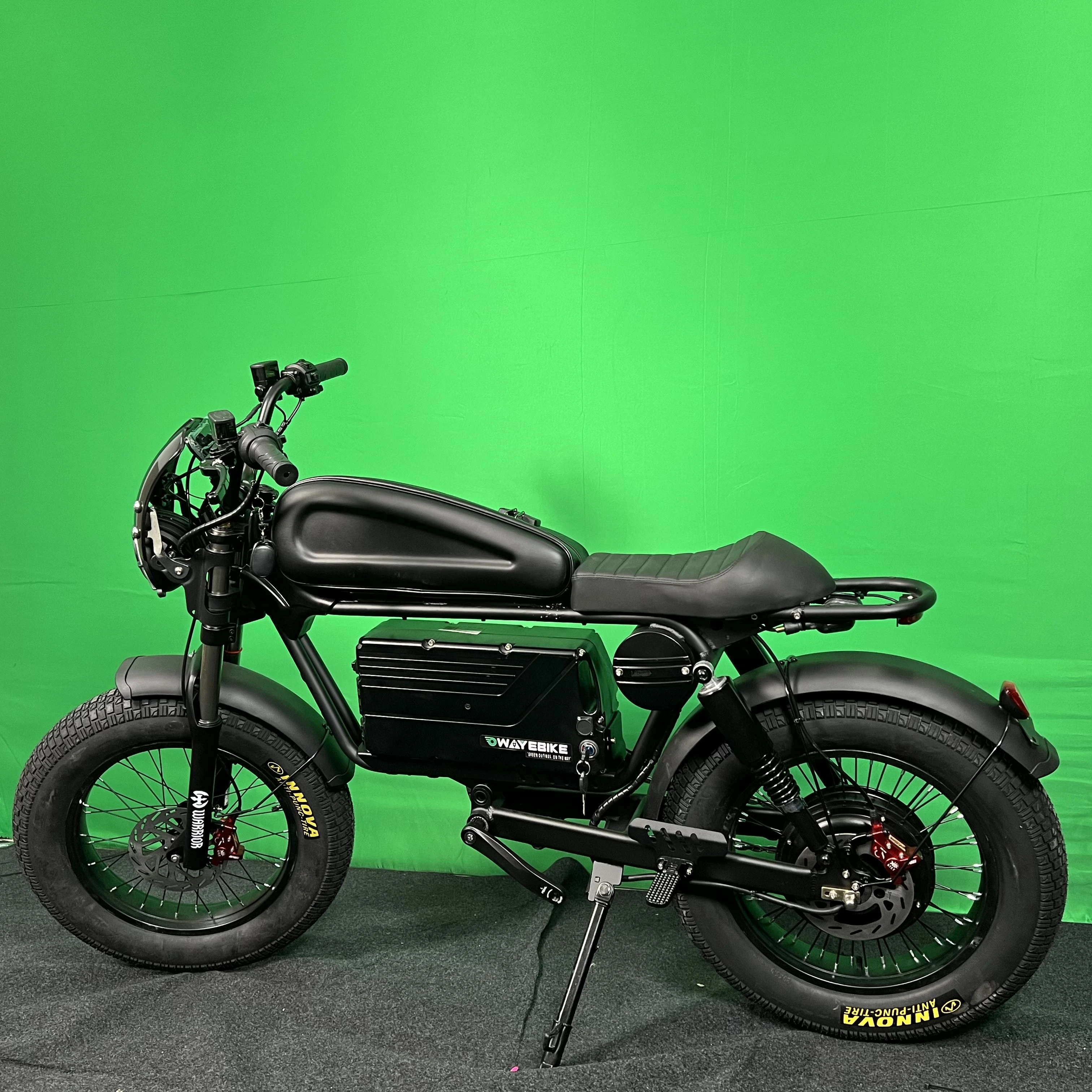 

STLF Fashion Free Aluminum Alloy City Leisure Electric Bicycle 60V 50Ah Black Warrior Fat Tire Ebike Drop