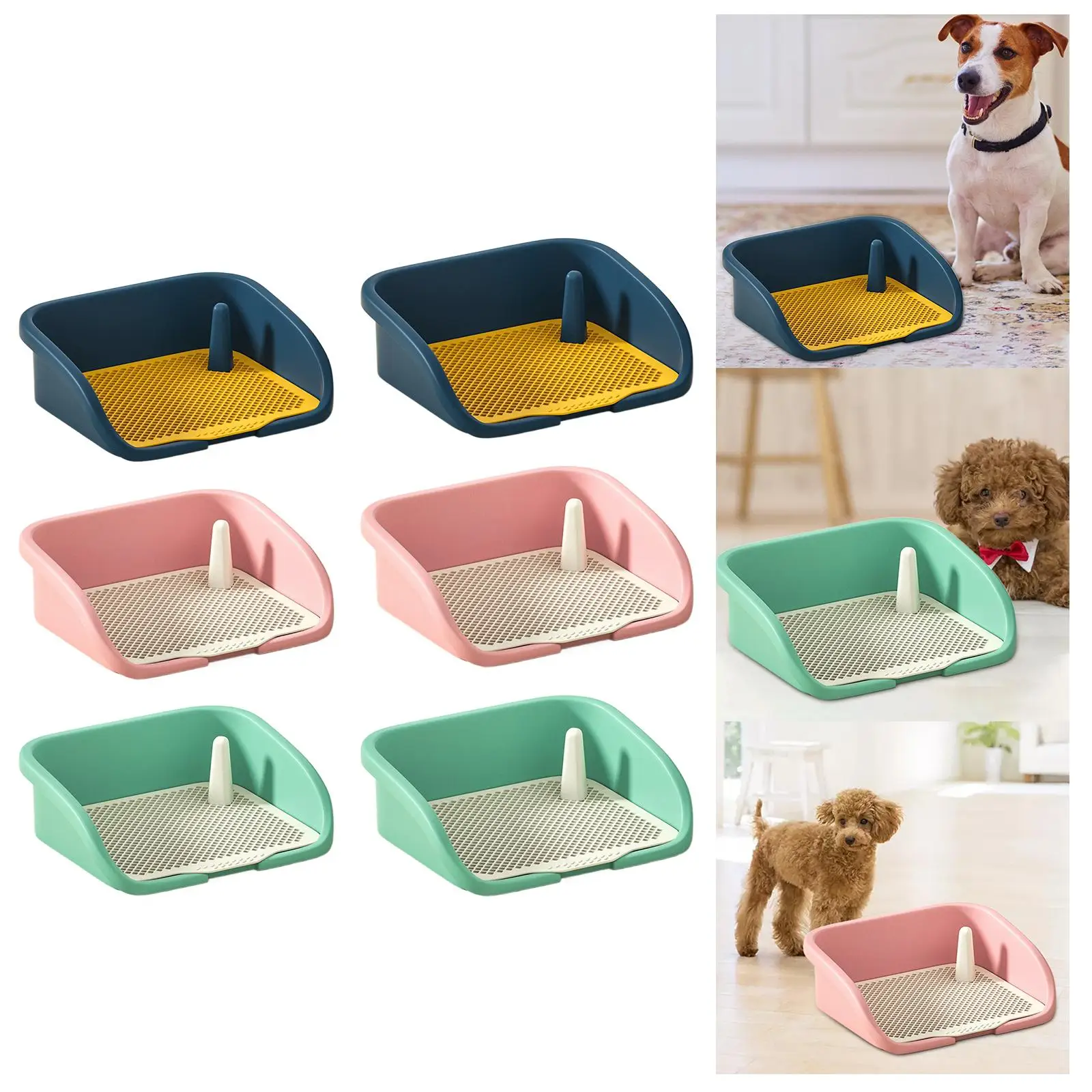 Dog Toilet Bedpan Lattice Washable Puppy Pee Tray Urinal for Kitten Bunny Supplies