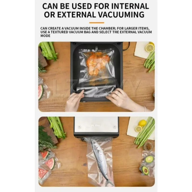 New V32 Chamber Vacuum Sealer Compact Commercial Food Packaging Machine Ideal for Kitchen Curing Fully Automatic Vacuum Sealer