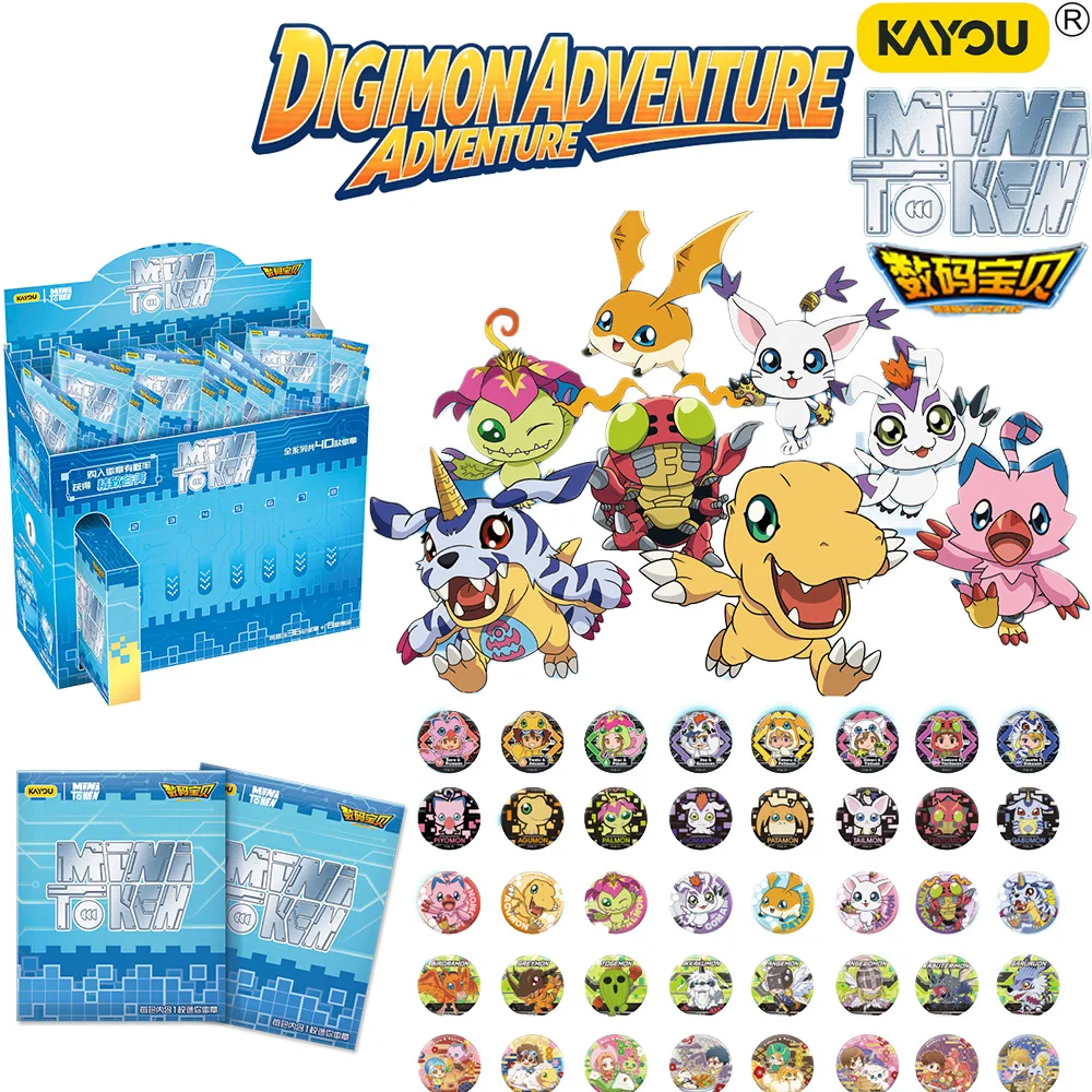 KAYOU Digimon Adventure MINITOKEN Series Mini Badges Dimensional Evolution Mega Secret Rare WarGreymon Collectible Toy Gifts