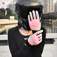MJMOTO Brand Women's Motorcycle Gloves Summer Full Finger Moto Bike Glove Pink Touchscreen Motocross Motorcycle Equipment S-XL