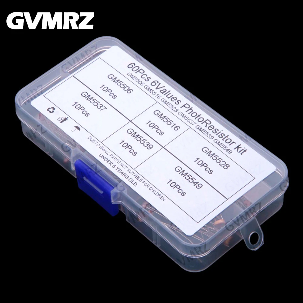 10Values 60PCS Light-sensitive resistive switch sensor mixed with photoresistor 5506 5516 5528 5537 5539 5549