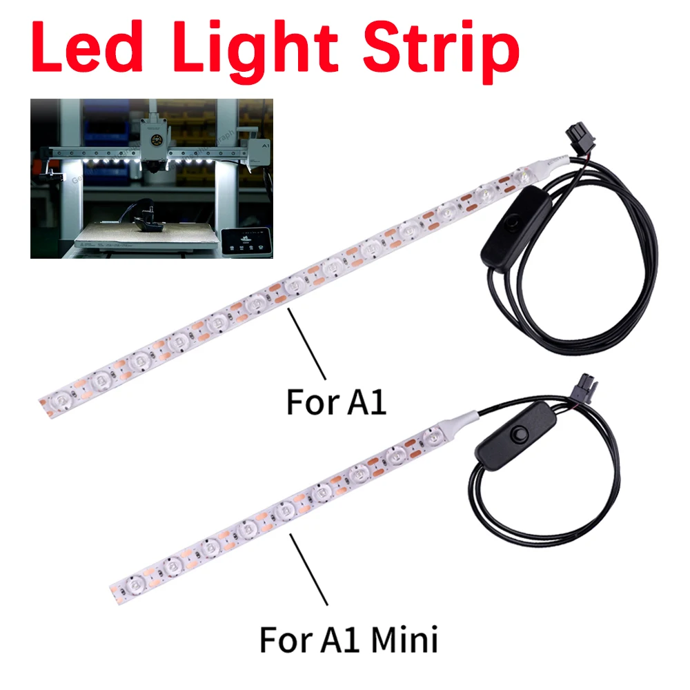 

Upgrade Led Light Strip For Bambu Lab A1/A1mini Ra95 Fill Light 24V White Light Super Bright For Bambulab 3D Printer Accessories