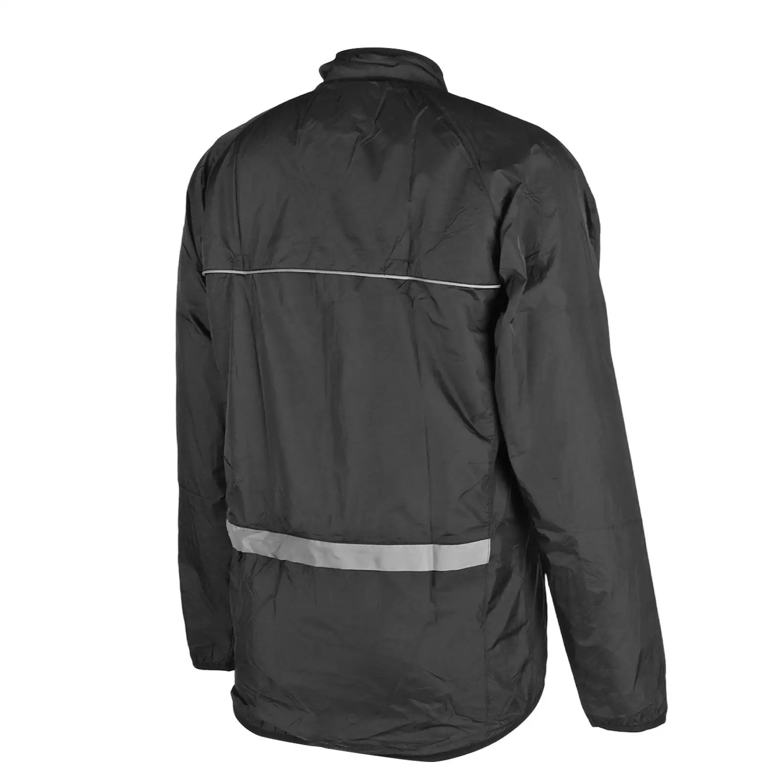 Lightweight Waterproof Cycling Jacket - Windproof, Breathable, Reflective, Black with Zipper for Mountain Biking & for hiking