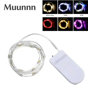 LED נחושת חוט מים הוכחת פיות אורות סוללה מופעל מחרוזת אורות מסיבת חתונת חג המולד מקורה קישוט גרלנד אורות