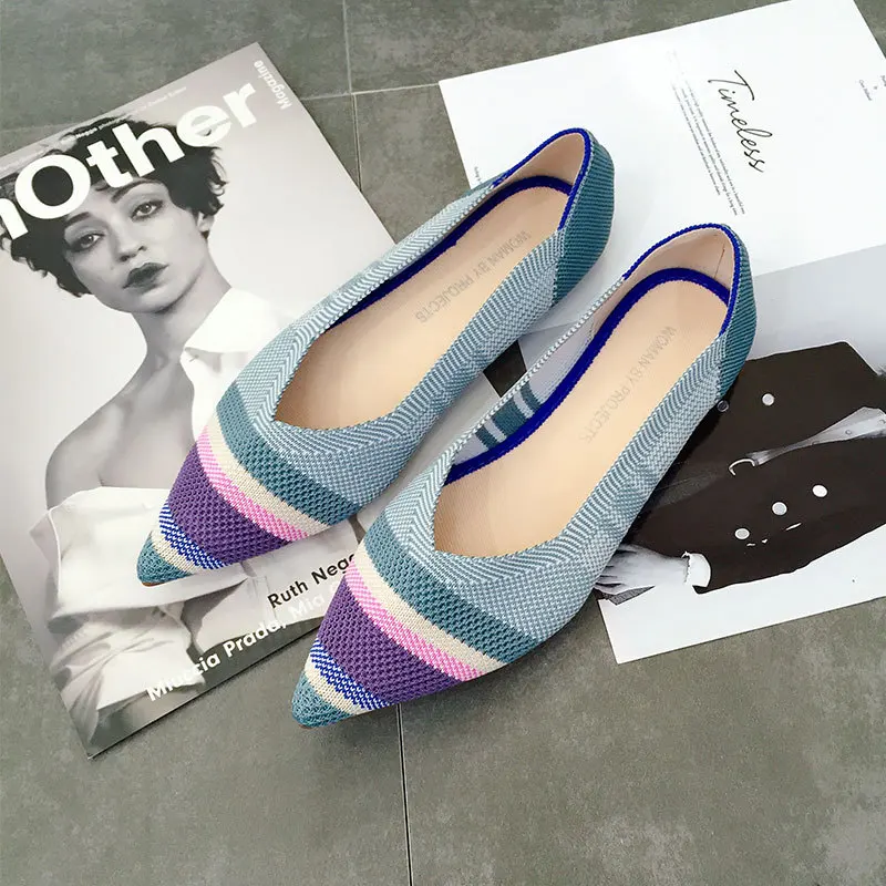 New Flats Women Shoes Ballet Pointed Toe Boat Shoes Woman Fashion Loafers Female Slip-On Espadrilles Ladies Shoes High Quality