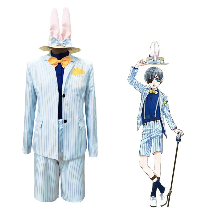 

Anime Black Butler Cosplay Kuroshitsuji Ciel Phantomhive Rabbit Costumes Halloween Party Suit