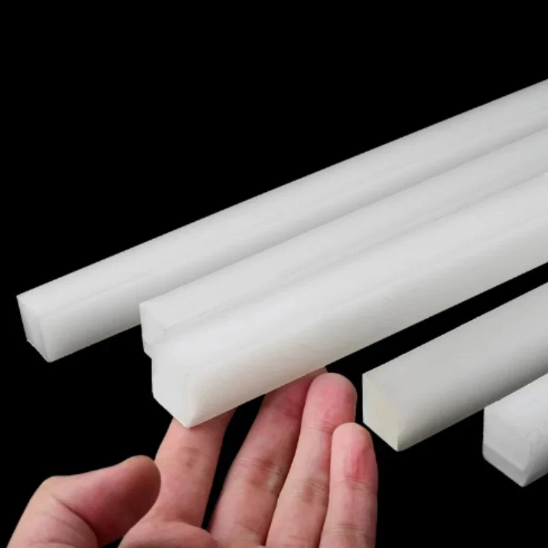 White MC Nylon PA66 Engineering Plastic Square Strip 3-20mm Wear Resistant For Conveyor Guide Rail Wear Strip Machining Zero Cut