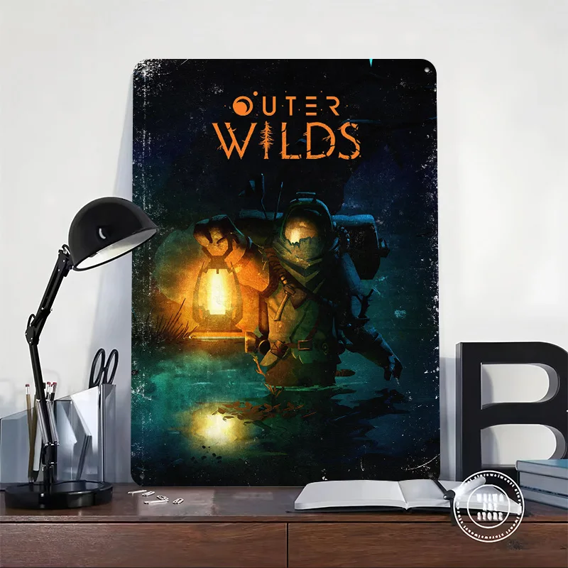 Outer Wilds Game 3D Texture Metal Poster Customized Wall Art Tin Sign Gift for Mancave Interior Decoration Living Room Ornaments