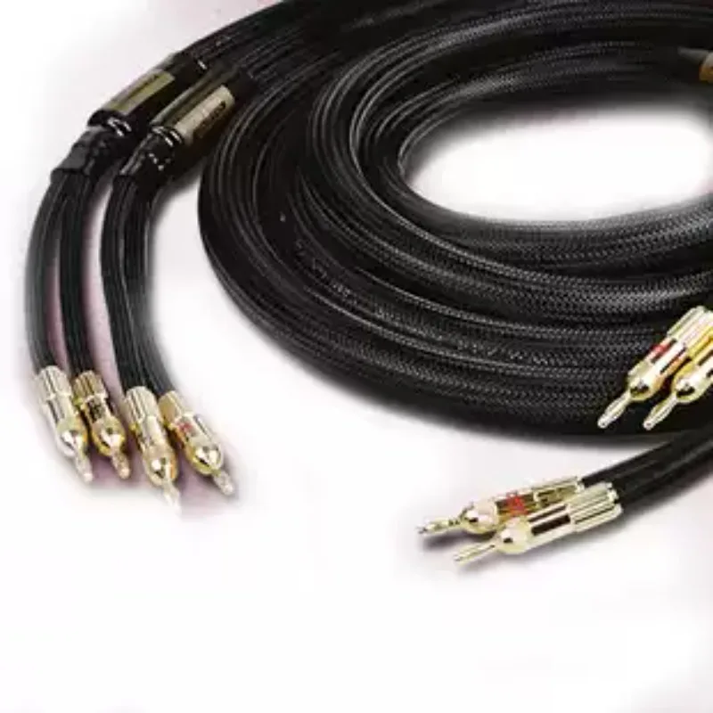 Single Crystal Copper Audiophile Speaker Cable Banana Plug Amplifier Audio Connection Wire LA5101