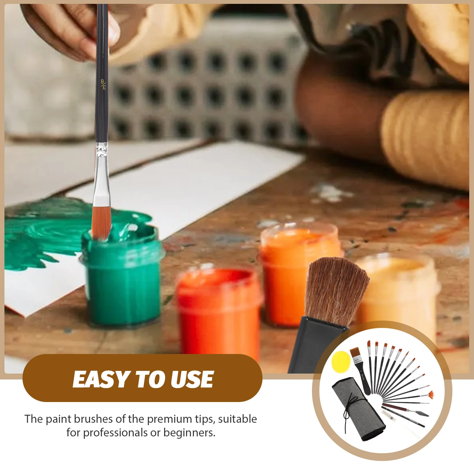 

1 set Paint Brushes Set Watercolor Art Supplies Lightweight Portable Professional Painting Tools For Students Beginners