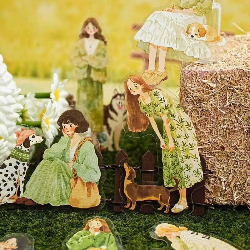 adesivos-criativos-de-personagens-vintage-de-meninas-caes-e-gatos-para-paisagens-material-diy-para-diario-colagem-e-scrapbooking
