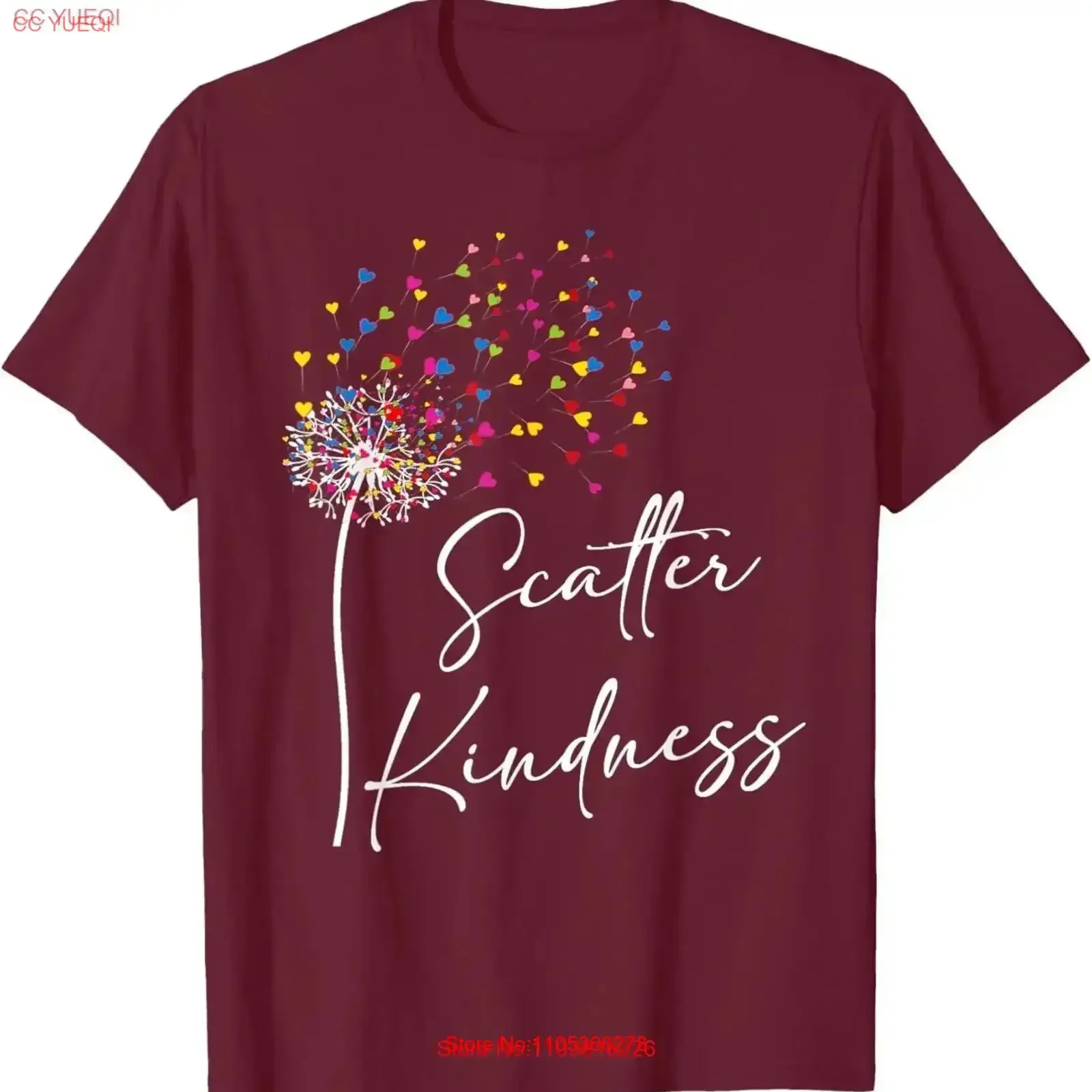 T-shirt vintage délavé et extensible, style streetwear polyvalent, avec le message « Scatter Kindness Unity Day Anti Bullying Be Kind »