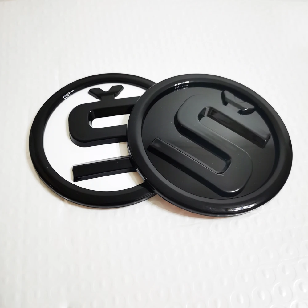 S Emblem Sticker 90mm/100mm/110mm Car Hood Insignia Sticker Car Trunk Rear Sticker Fit For ENYAQ FABIA SUPERB OCTAVIA KAROQ YETI