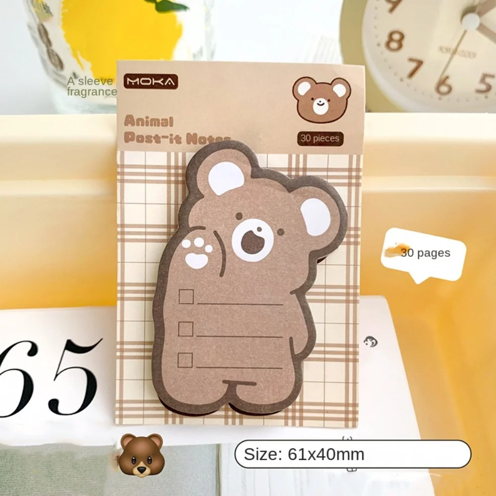 Cancelleria Cute Animal Memo Pad Cow Bear Kawaii Animal Sticky Notes Creative Cartoon Cartoon Bear Sticky Notes School