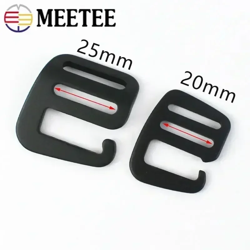 2-10Pcs Meetee Metal G Hook Buckles 20/25mm chiusura con fibbia a tripla regolazione scorrevole per borsa zaino fettuccia accessori Hardware