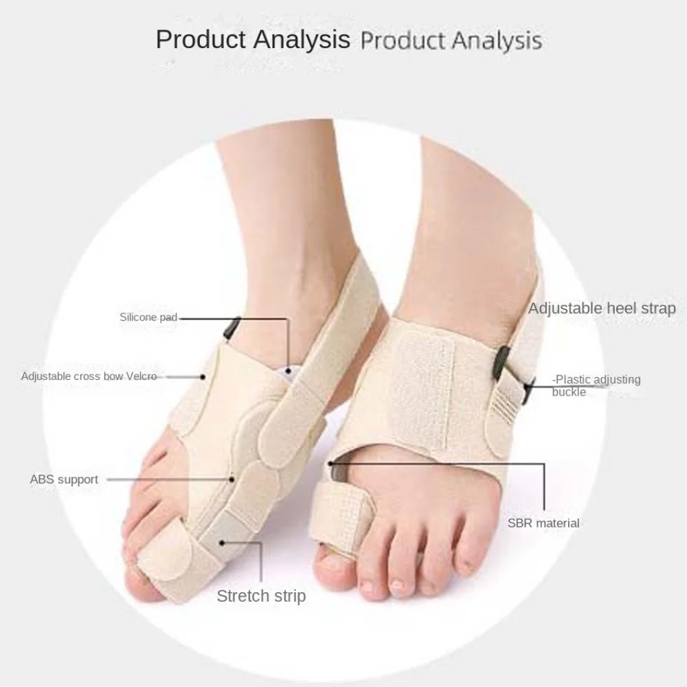 Feet Valgus Corrector Toe Orthotics Brace Thumb Valgus Adjuster Bunion Protector Toe Straighteners Black Nude Color