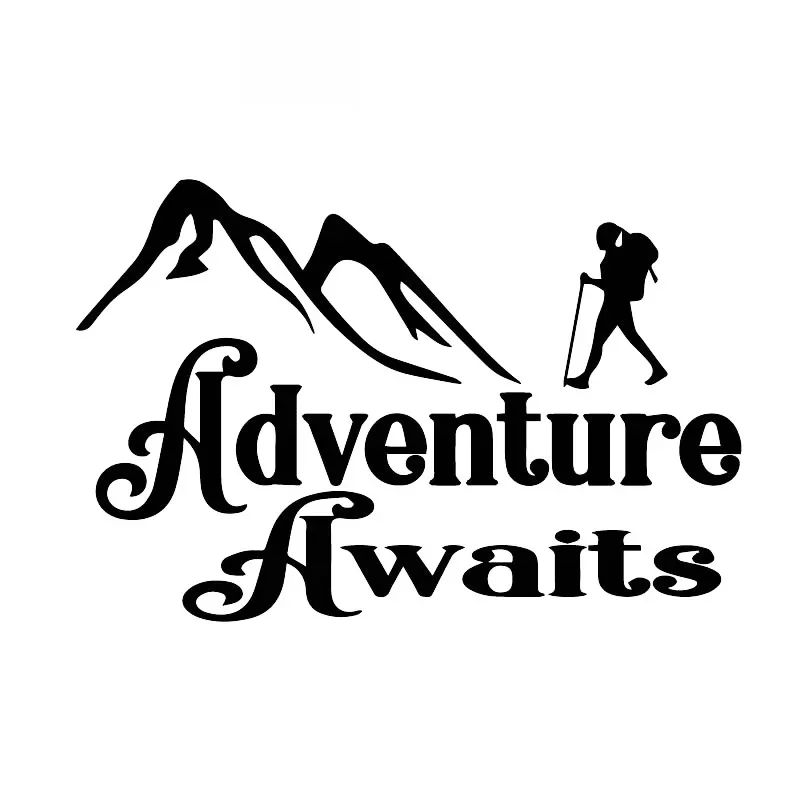 

Brave Mountain Adventurer Sticker Fashion Car Window Decoration Personality PVC Waterproof Decal Black/White, 16cm*11cm