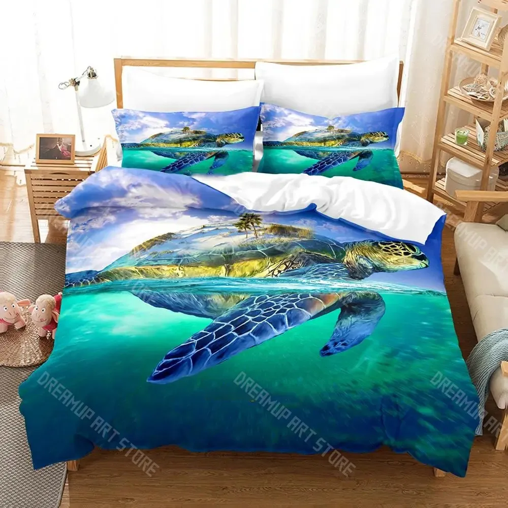3D Printed World Turtles Turtle Island Bedding Set for Boys Girls Duvet Cover Twin Queen King Full Single Double Sizes