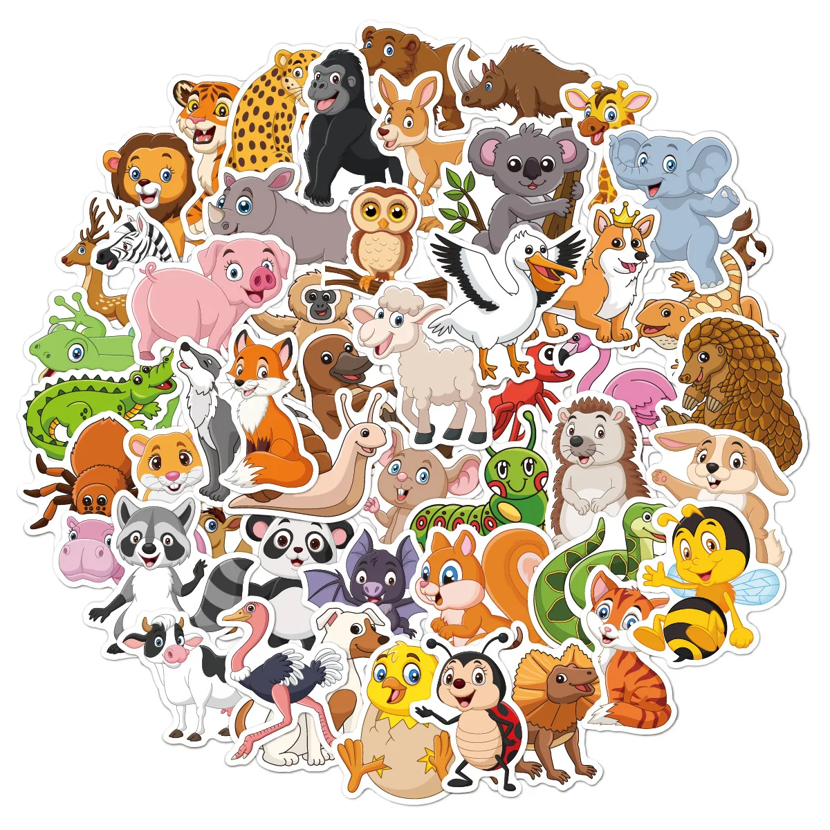 Cartoon Animal Stickers 50 Sheets Decoration Forest Marine Animal Stickers