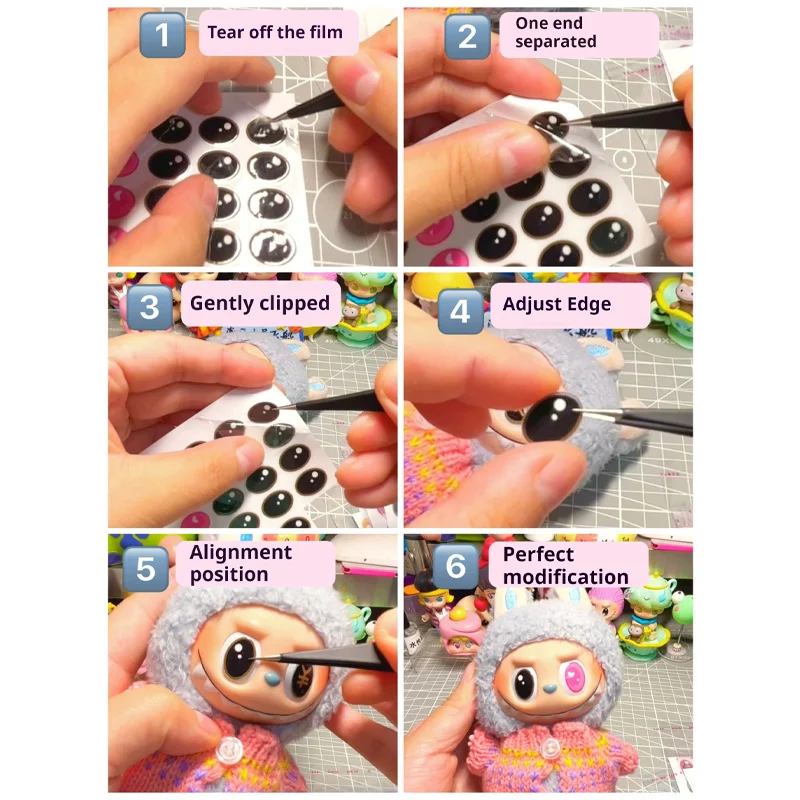 Suitable 17/38cm Labubu V1v2v3 Replacement Eye Stickers Vinyl Contact Lenses Makeup Eye Stickers Diy Doll Children Gift Toy Cute