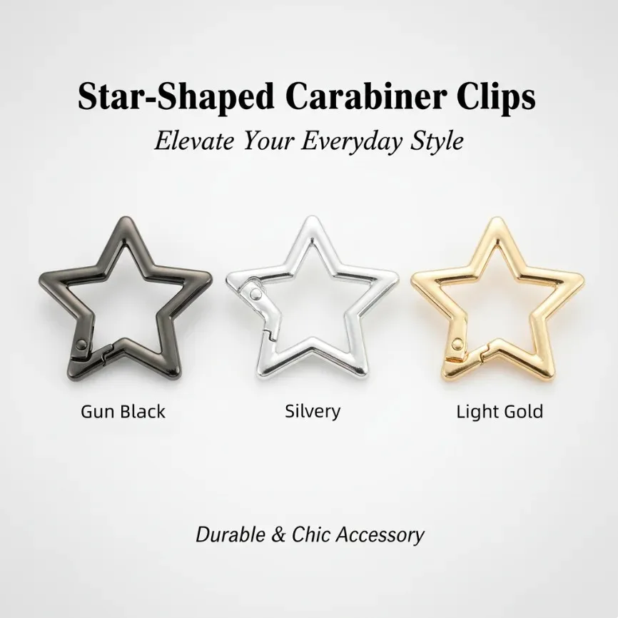 5-100 Pcs Star Shape Spring Ring Open Buckle Carabiner Snap Clip for Leather Bag Handbag Belt Strap Connector Key wholesale