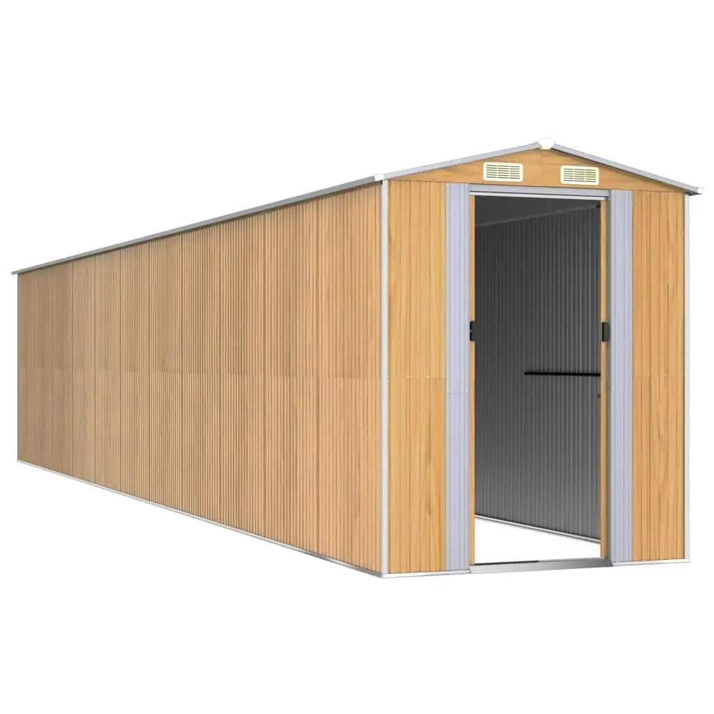 Light Brown Galvanized Steel Garden Shed Large Sliding Door Components for Outdoor Storage Solutions