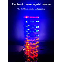 BISMZ DIY Sound Control LED Music Spectrum Electronic Kit Column Audio Display PCB Soldering Practice Kit LM358 LM339