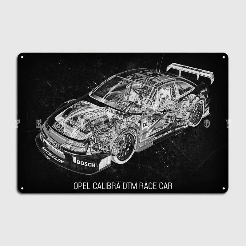 Opel Calibra Dtm Race Car Metal Plaque Poster Club Pub Garage Printing Wall Decor Race Car Tin Sign Poster
