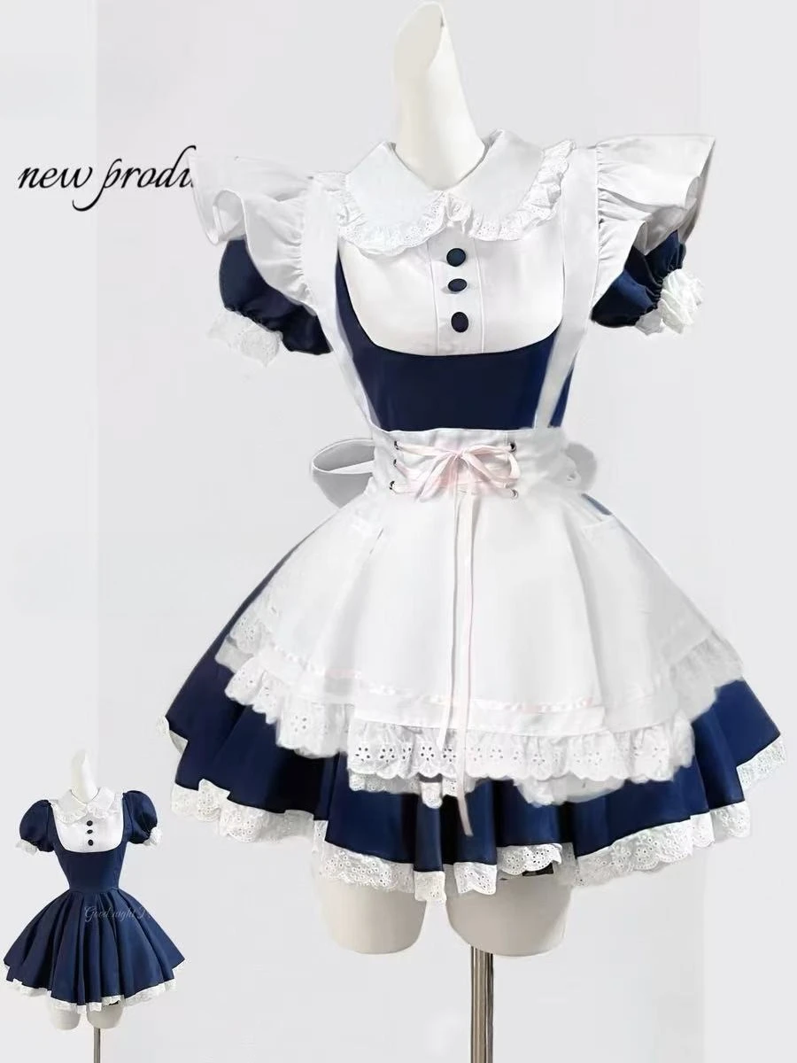 Gothic Black Lolita 3 Piece Dresses Sets Slim Fit Kawaii Lolita Dress Women Vintage New Short Sleeve Harajuku Korean Fashion