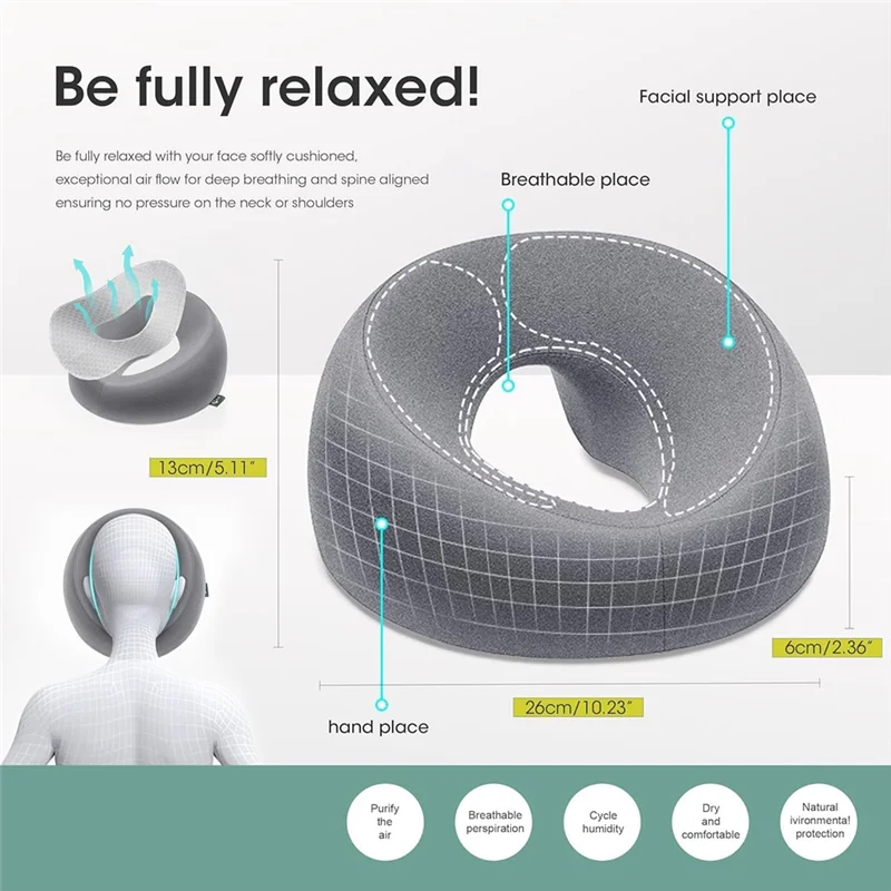 SOFT-Face Down Pillow Massage Pillow For Bed Headrest Prone Down Sleeping,BBL Pillow After Surgery Post Eye Surgery