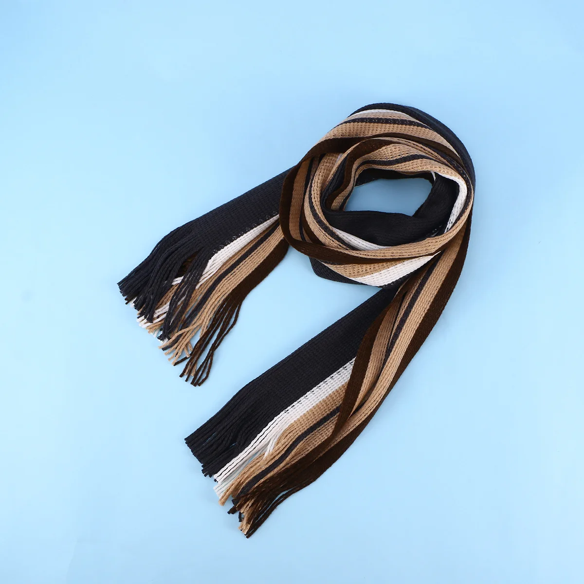 

Knitted Neck Wrap Cashmere-Like Warm For Shawl Striped For Scarf Men Neckerchief Men Shawl Scarf Dark Grey