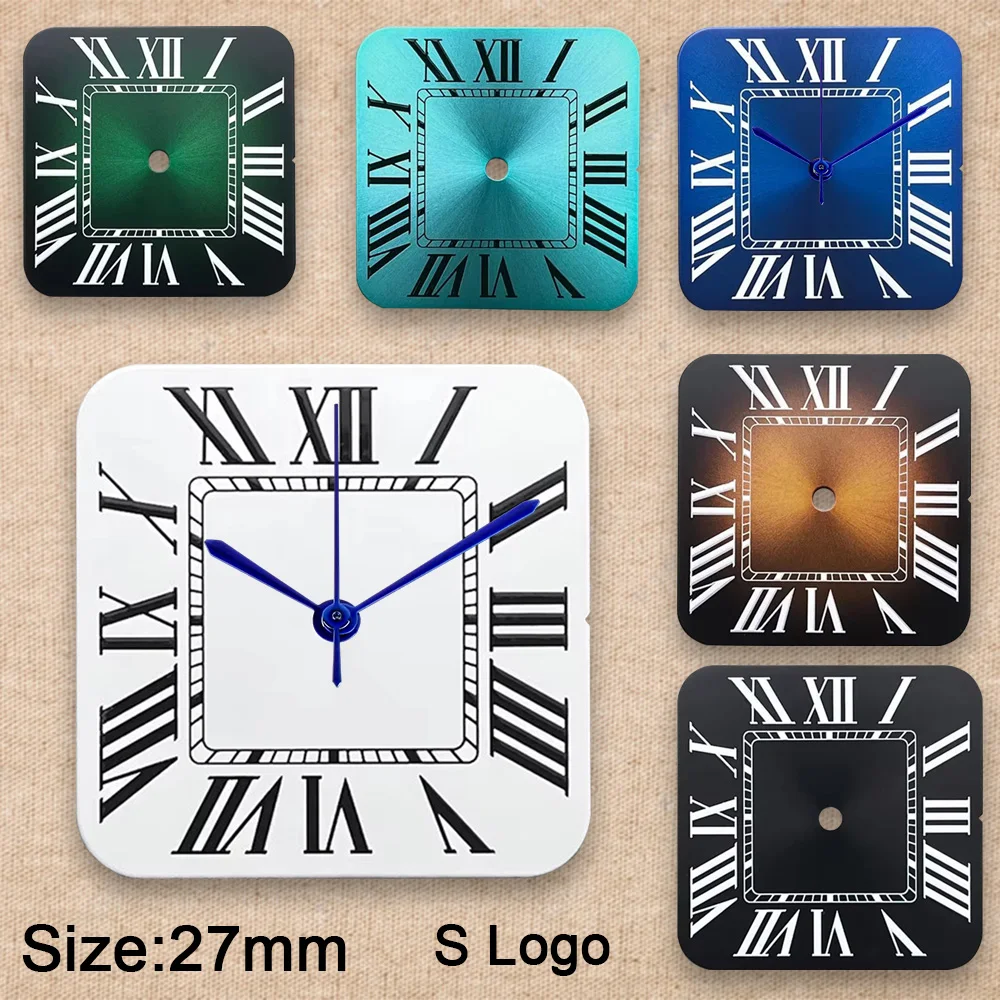 New 27mm S Logo Roman Numerals Square NH35 Dial For NH35 Automatic Movement High Quality Watch Modification Accessories