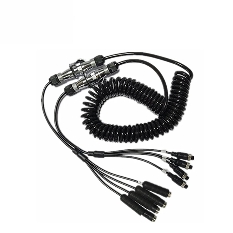 

4 CH 7 Pin Heavy Duty Truck 6 Meter Spring Cable Connector