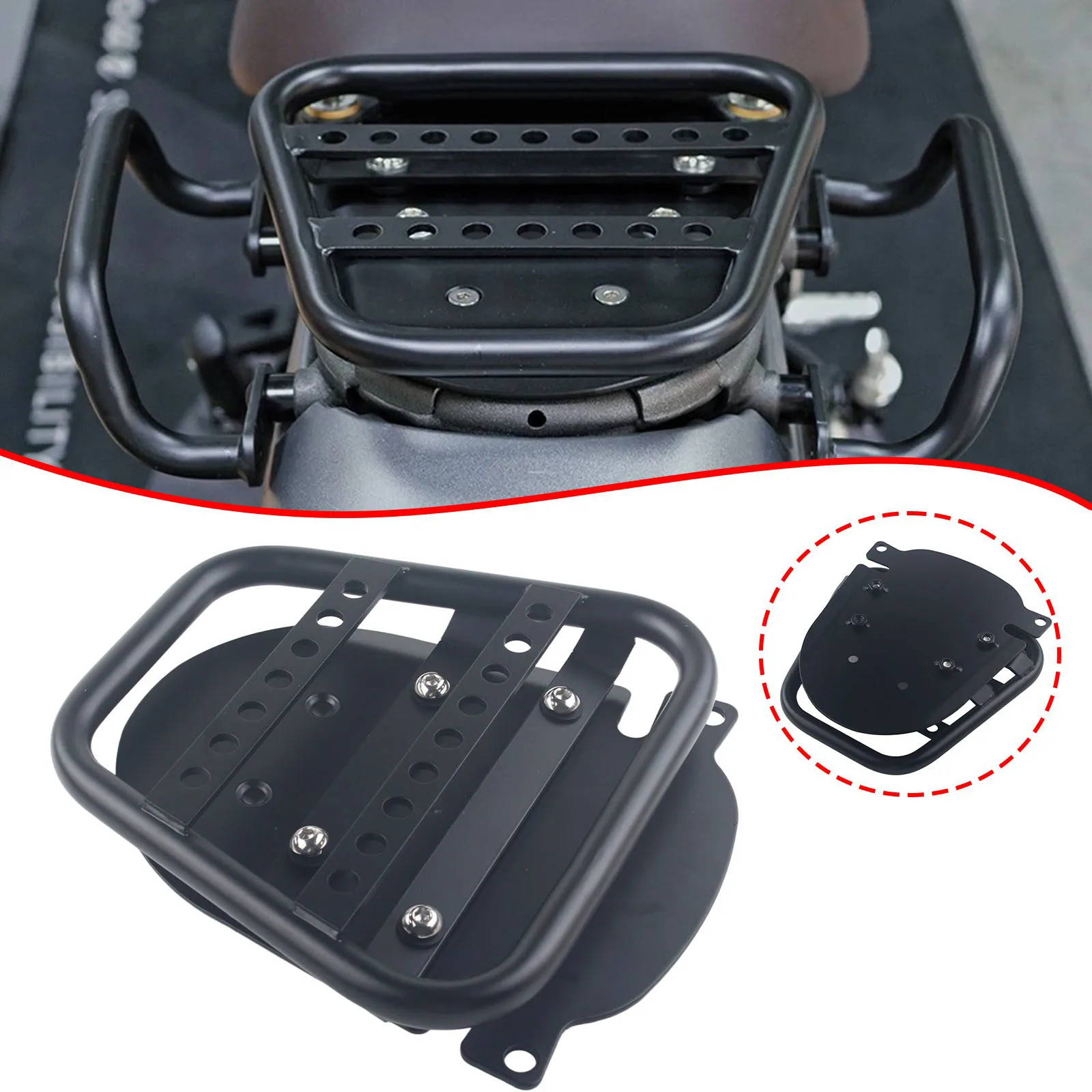 Motorcycle Accessories Tail Rack Suitcase Luggage Carrier Board luggage Shelf for Scrambler 400X 2023-2025