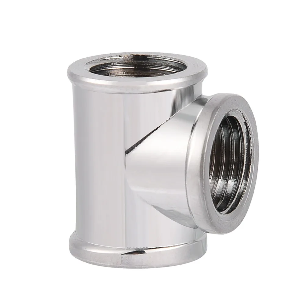 

durable G1/4 Thread T Shape Fitting Silver 3 Way Water Cooling Fitting Leak Proof Tube Connector Water Cooling Systems