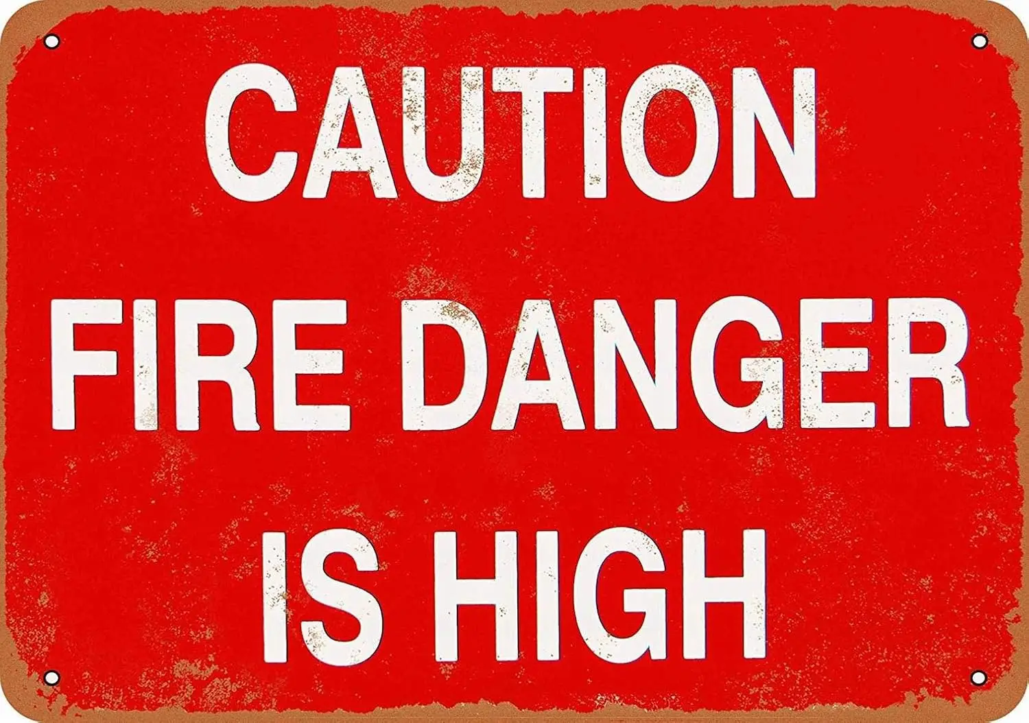 Metal Sign - Caution Fire Danger is High - Retro Tin Art Decor Wall Decor-aluminum