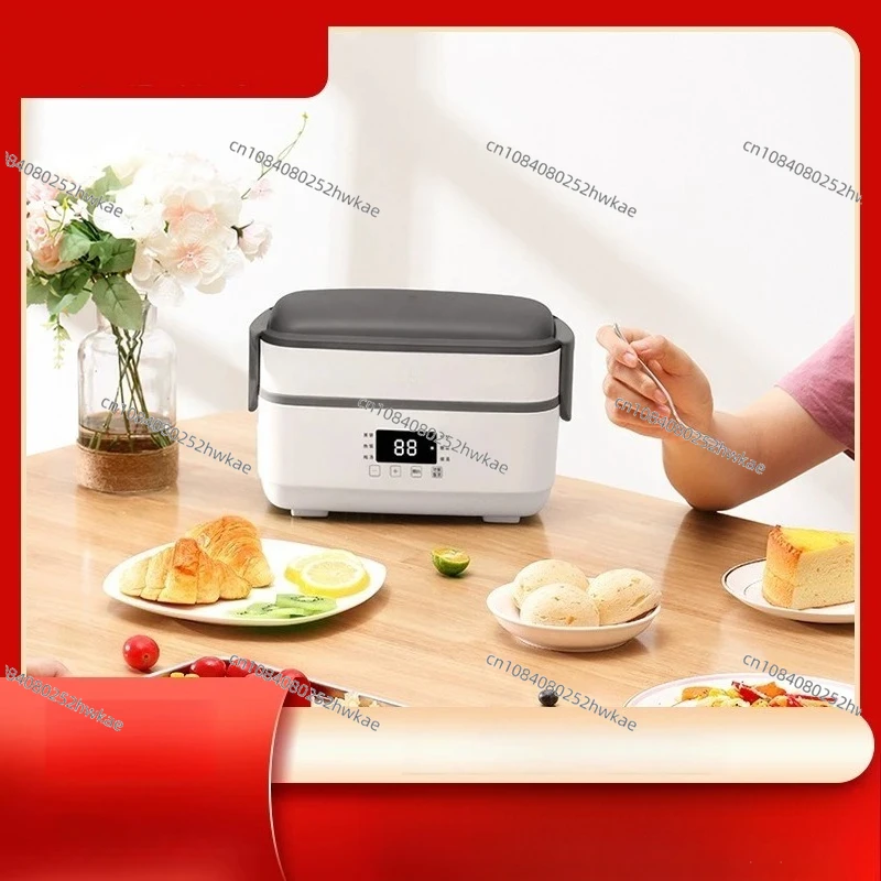 Intelligent Preheating Timer Heat Preservation Lunch Bag, 2-Layer Large Capacity Thermal Food Jar for Office Cooking