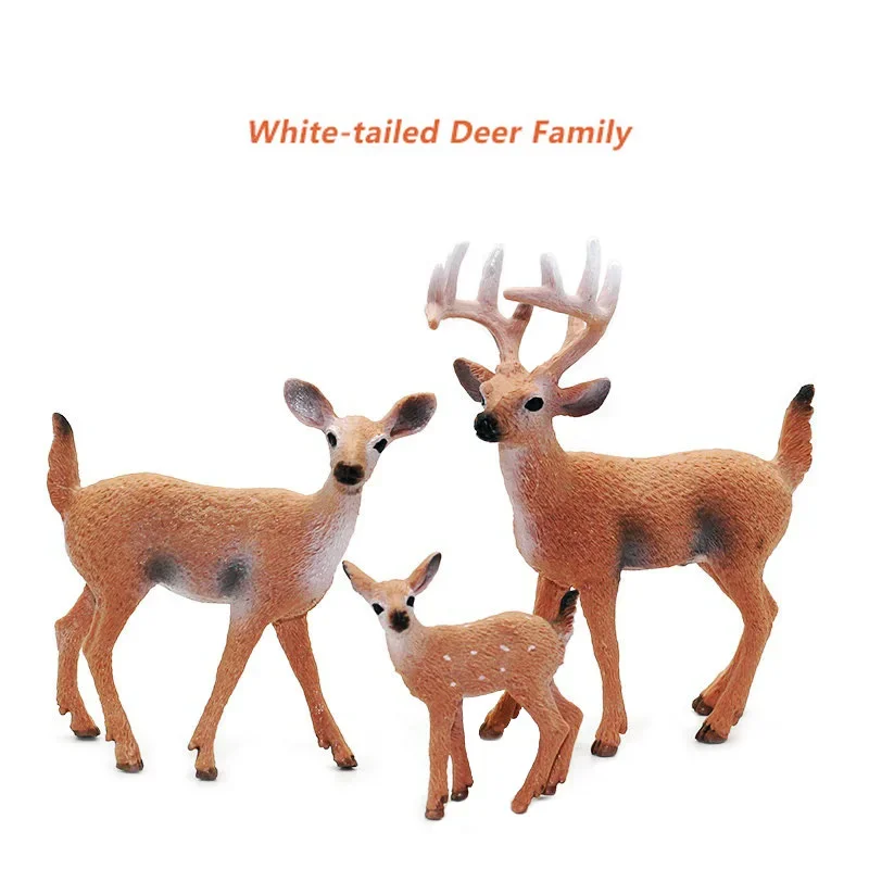 Christmas Decor Educational Toy Deer Figurine Animal Model Figure Kids Gift Miniature Forest Animal Zoo Statue decor Home Decore