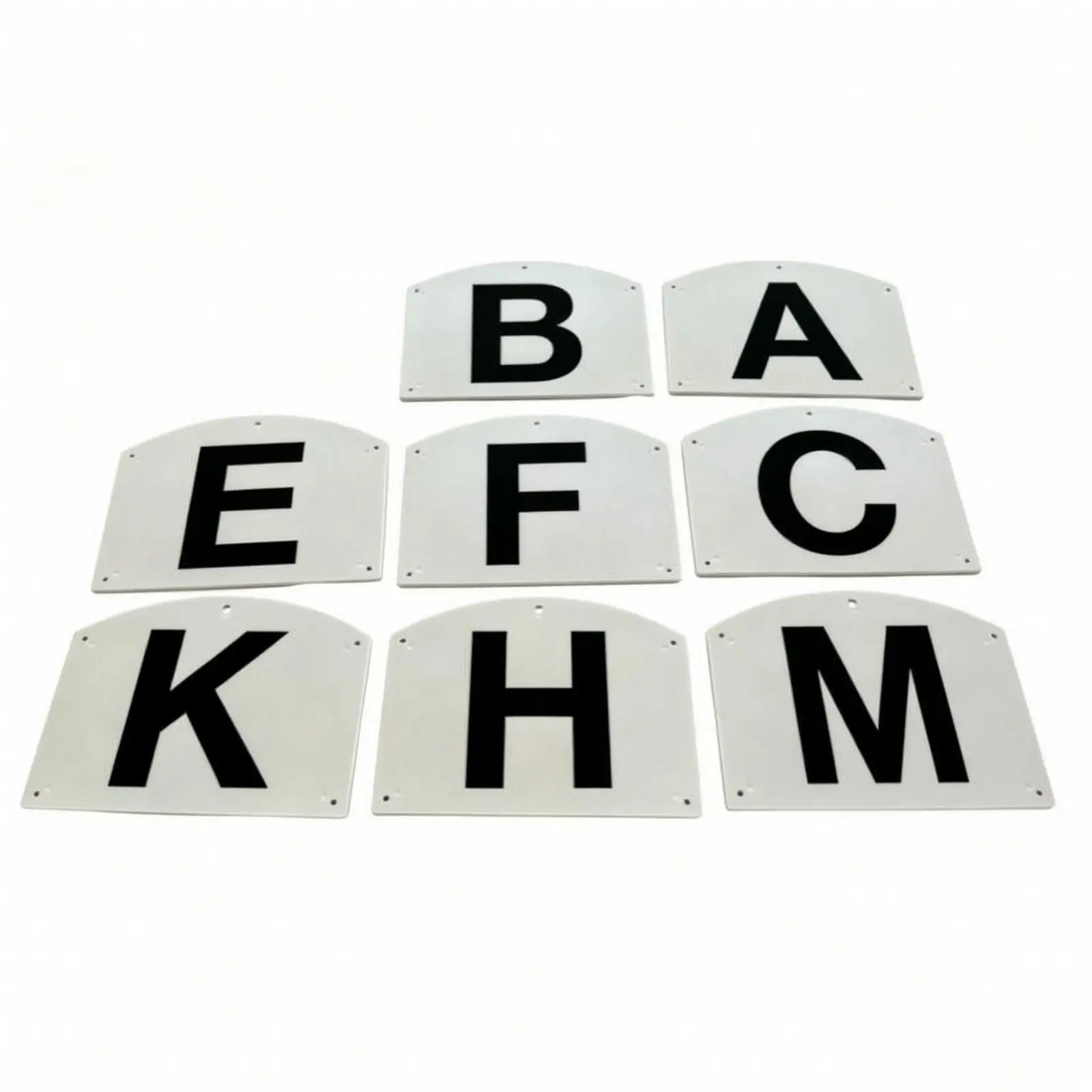 Dressage Training Sign for Equestrian Arena Use PP Material Set of 9 Markers High Contrast for Fence Post Wall Mounting