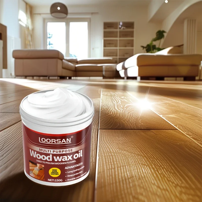 Furniture and Floor Wood Wax Oil | Quick Application Almond Oil and Natural Beeswax Polish Cream | Restore and Protect |