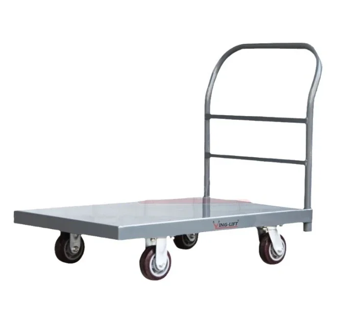 Steel Flatbed Trolley Trolley Hand Steel Heavy Duty Moving Trolley