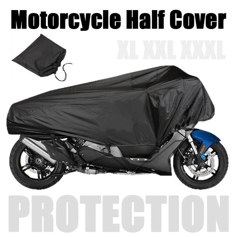 

Universal Motorcycle Half Cover 210D Outdoor All Season Waterproof Dustproof Rain Dust UV Protector for Scooter Bicycle