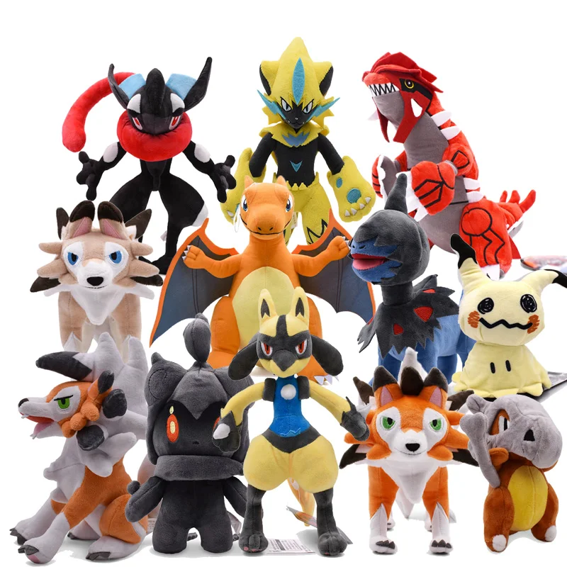 Plush Toys Charizard Cubone Mimikyu Zeraora Marshadow  Greninja Lucario Charmander Vulpix Stuffed Animal Children Doll Gift