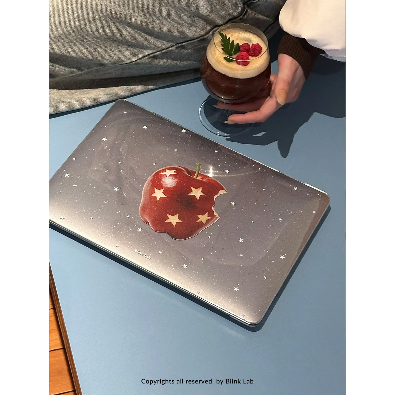 Red Apple Stars Shining Laptop Case For Macbook Air 13.6 M4 NEO 15 M3 Hard Glitter Cover For Mac Book Pro 13 M1 M2 14 M4 M5 16