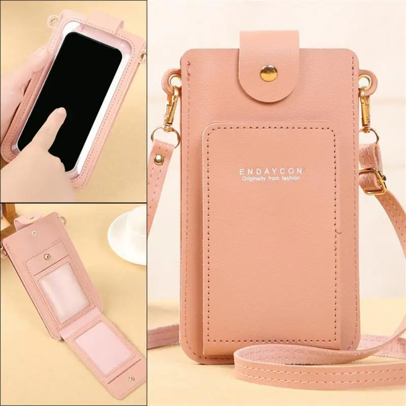 Women Mobile Phone Bag Fashion Touch Screen Shoulder Phone Bag Crossbody Bags Leather Mobile Wallet Bags 7 8/ P20