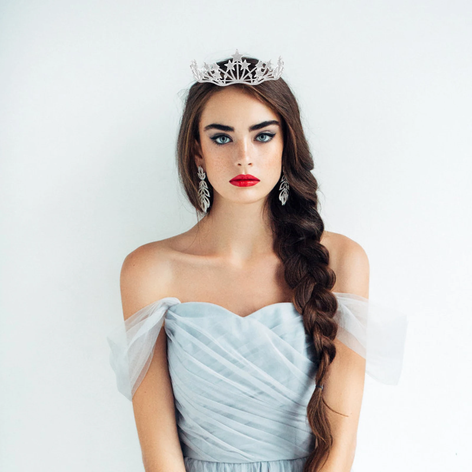 

Женская корона в форме звезды со стразами, свадебный обруч для волос, свадебный головной убор для невесты, подружки невесты, выпускного вечера, дня рождения, элегантные волосы