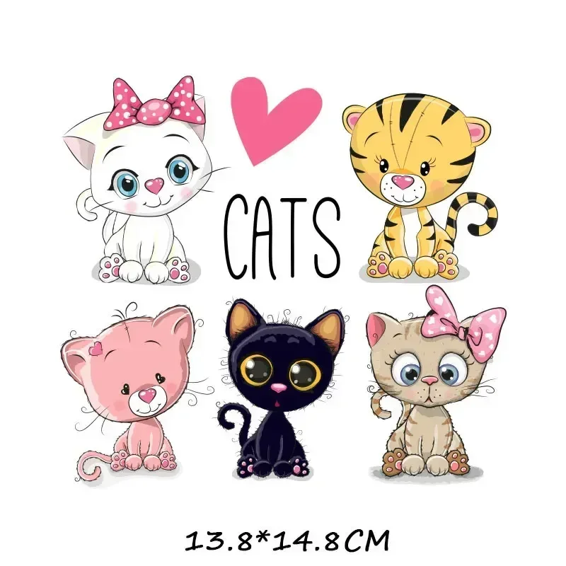 Set Combination Animal Children DIY  Heat Transfer of Patches Transfer Fusible Clothing Sticker Appliques Decoration T-shirt PVC